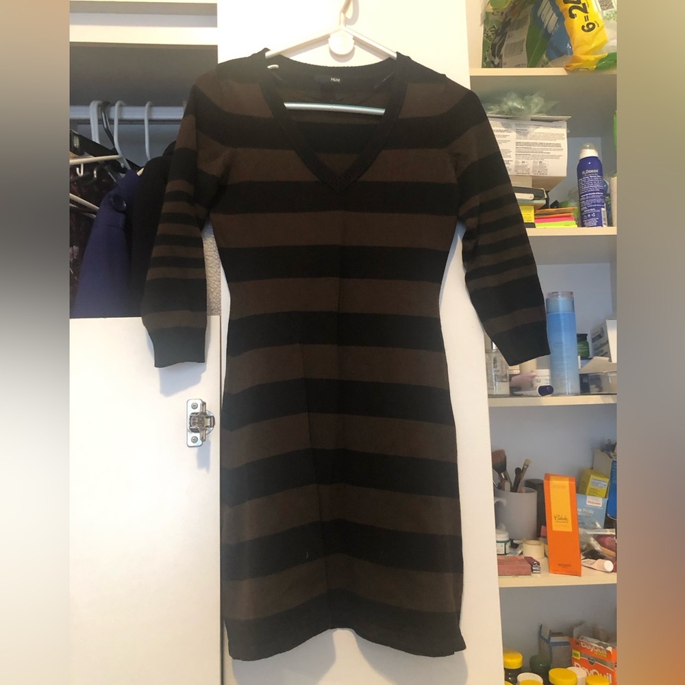 H and m mini striped knit dress